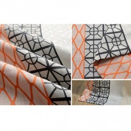 Tenda Oscurante In Cotone E Lino Nordico Su Misura, Jacquard Geometrico Per Soggiorno E Camera Da Letto