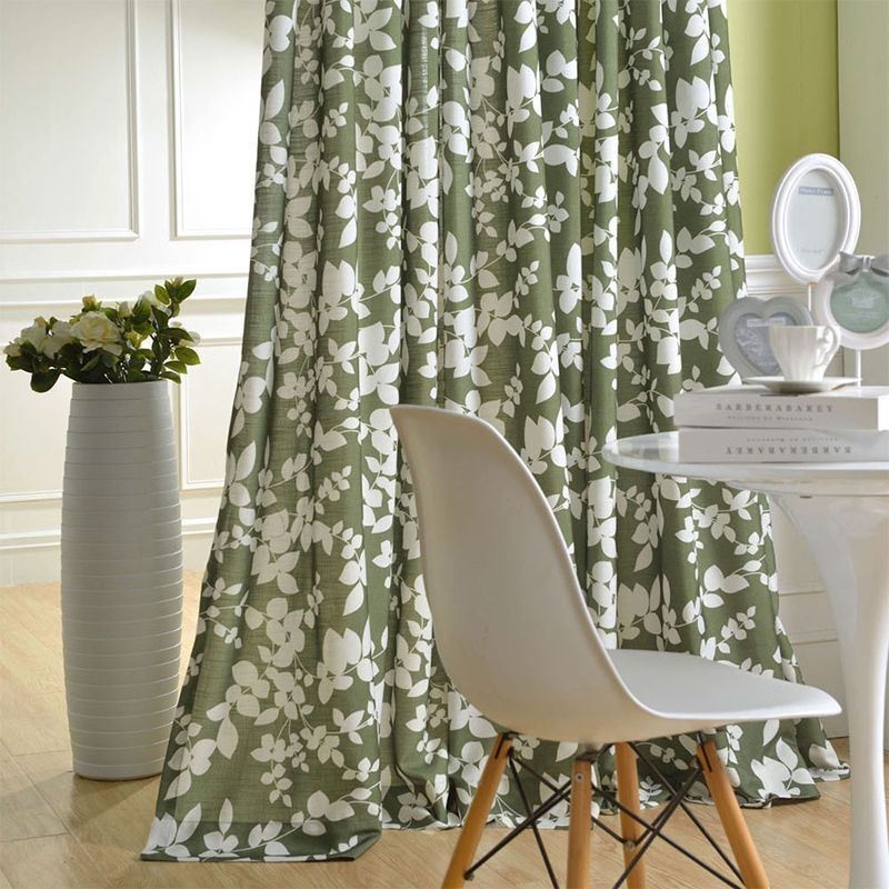 Tenda Oscurante Su Misura, Stile Nordico, Stampa Floreale Per Soggiorno, Camera Da Letto