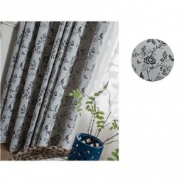Tenda Oscurante In Lino Su Misura, Motivo Nordico Con Pianta Ricamata, Per Soggiorno, Camera Da Letto