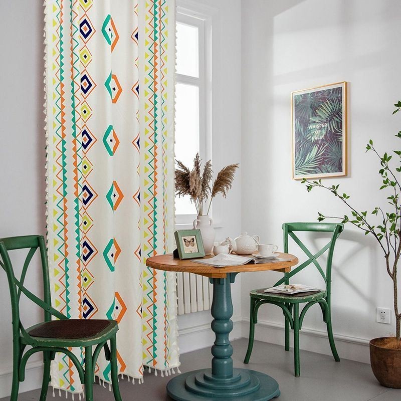 Tende In Lino Con Stampa Geometrica In Stile Nordico Per Soggiorno E Camera Da Letto