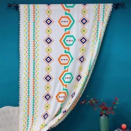 Tende In Lino Con Stampa Geometrica In Stile Nordico Per Soggiorno E Camera Da Letto
