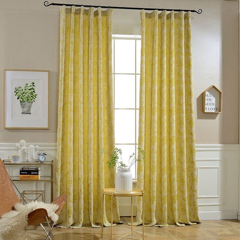 Tende Oscuranti Nordiche, Tenda Jacquard Floreale In Policotone, Tenda Su Misura Per Soggiorno E Camera Da Letto