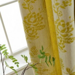 Tende Oscuranti Nordiche, Tenda Jacquard Floreale In Policotone, Tenda Su Misura Per Soggiorno E Camera Da Letto