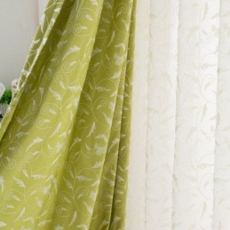 Tenda Oscurante In Cotone Su Misura, Con Tralci Ricamati In Stile Nordico Per Soggiorno E Camera Da Letto
