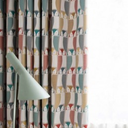 Tenda Moderna Con Motivo A Cartoni Animati, Su Misura, Con Stampa Di Simpatici Gufi, Morbida E Oscurante, In Tessuto Per Cameret