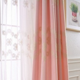 Tenda Oscurante In Cotone In Stile Nordico, Su Misura, Con Ricamo Floreale