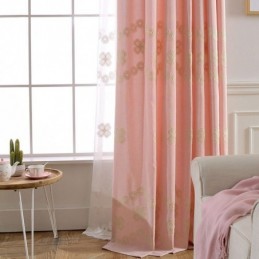 Tenda Oscurante In Cotone In Stile Nordico, Su Misura, Con Ricamo Floreale