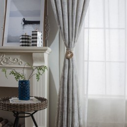 Tenda Oscurante Nordica Su Misura, In Lino E Jacquard, Per Soggiorno E Camera Da Letto