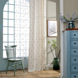 Tenda Ricamata Floreale Su Misura In Cotone Nordico Per Soggiorno E Camera Da Letto