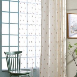 Tenda Ricamata Floreale Su Misura In Cotone Nordico Per Soggiorno E Camera Da Letto