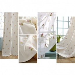 Tenda Ricamata Floreale Su Misura In Cotone Nordico Per Soggiorno E Camera Da Letto