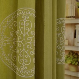 Tenda Ricamata In Cotone Su Misura, Tenda Nordica Oscurante Per Soggiorno E Camera Da Letto