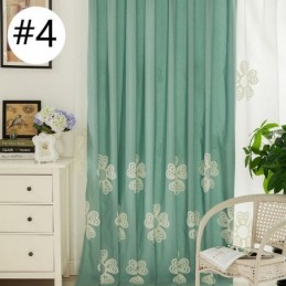 Tenda Ricamata In Stile Nordico Su Misura, Con Motivo Floreale In Policotone, Per Soggiorno E Camera Da Letto
