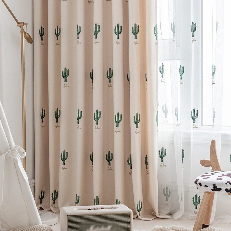 Tende Per Bambini Stile Cactus Ricamate