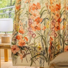 Tende A Zig Zag Con Stampa Floreale Americana