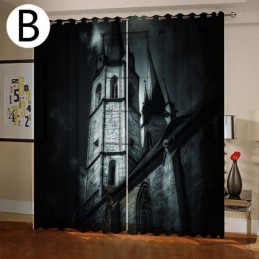Tenda Su Misura Tenda Castello Horror Stampa Digitale Tende Americane