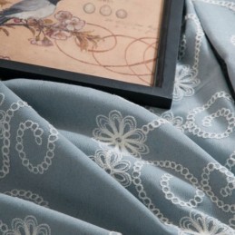 Tenda Ricamata Con Pianta, Su Misura, In Stile Nordico, In Cotone, Per Soggiorno, Camera Da Letto
