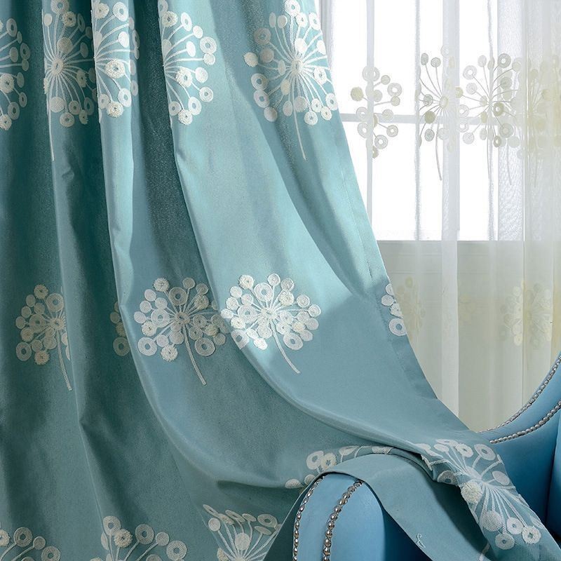 Tenda Oscurante In Cotone Su Misura Con Motivo Nordico A Dente Di Leone Ricamato Per Soggiorno E Camera Da Letto