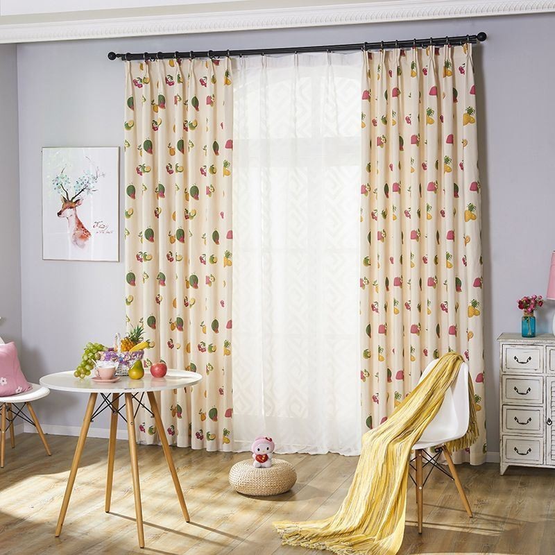 Tende Oscuranti In Cotone Nordico Con Stampa Di Frutta Per Soggiorno E Camera Da Letto