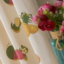 Tende Oscuranti In Cotone Nordico Con Stampa Di Frutta Per Soggiorno E Camera Da Letto