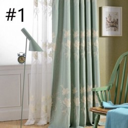 Tende Oscuranti In Cotone E Lino Con Fiori Nordici Ricamati