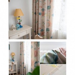 Tende Oscuranti In Cotone Per Bambini, Stile Mondo Sottomarino Stampato