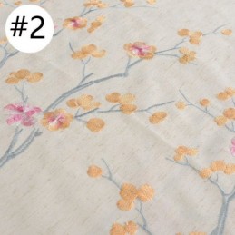 Tenda Oscurante Nordica Su Misura, In Cotone, Con Ricamo A Fiori Di Prugna