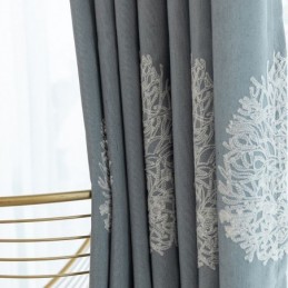 Tenda In Lino In Stile Nordico Su Misura, Con Albero Ricamato, Per Soggiorno, Camera Da Letto