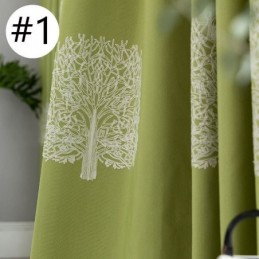 Tenda In Lino In Stile Nordico Su Misura, Con Albero Ricamato, Per Soggiorno, Camera Da Letto