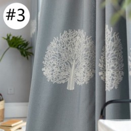 Tenda In Lino In Stile Nordico Su Misura, Con Albero Ricamato, Per Soggiorno, Camera Da Letto