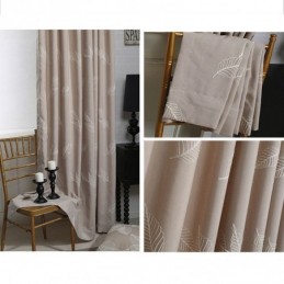 Tenda Oscurante In Cotone Su Misura, Con Foglia Nordica Ricamata, Per Soggiorno, Camera Da Letto