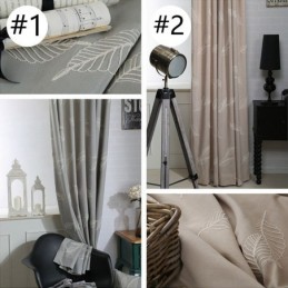 Tenda Oscurante In Cotone Su Misura, Con Foglia Nordica Ricamata, Per Soggiorno, Camera Da Letto