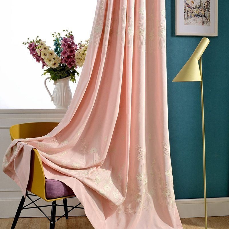 Tenda Oscurante In Cotone Su Misura, Motivo Nordico Con Pianta Ricamata, Per Soggiorno, Camera Da Letto