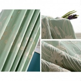 Tenda Oscurante In Cotone Su Misura, Motivo Nordico Con Pianta Ricamata, Per Soggiorno, Camera Da Letto