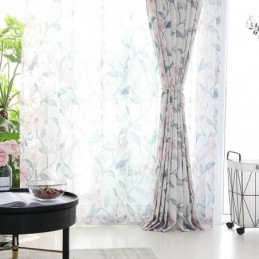 Tenda Oscurante In Cotone Su Misura, Stile Nordico, Con Stampa Vegetale, Per Soggiorno, Camera Da Letto