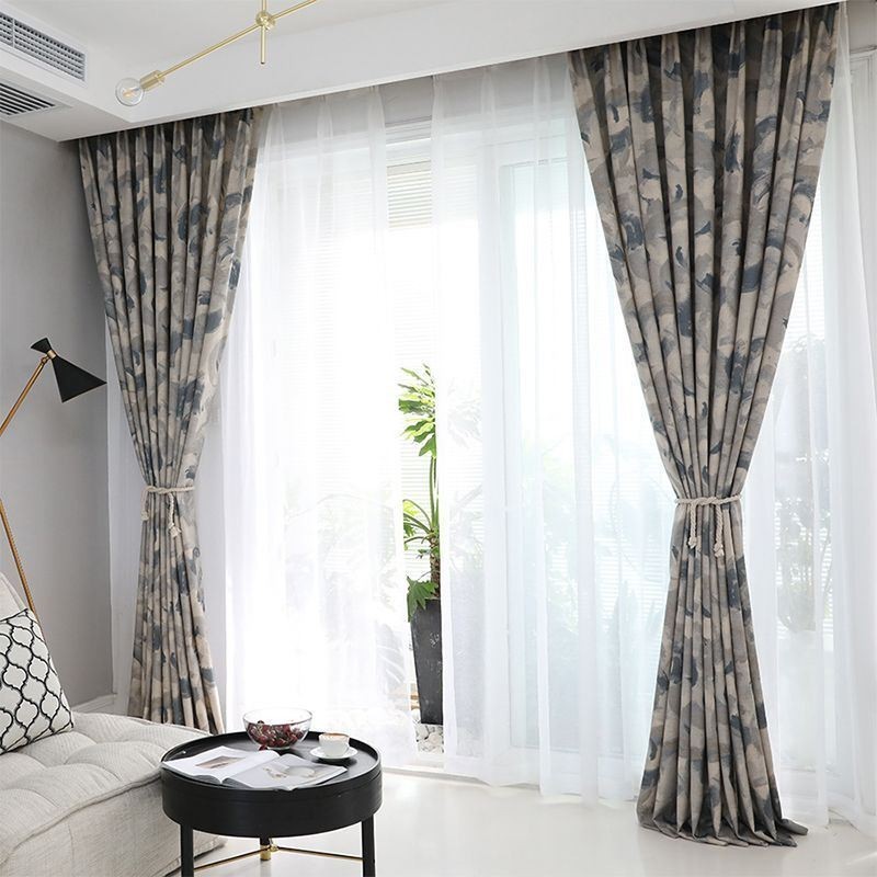Tende Oscuranti In Cotone E Lino Con Stampa Nordica Per Soggiorno E Camera Da Letto