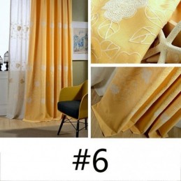 Tenda Oscurante In Cotone E Lino Nordico Su Misura, Con Ricamo Floreale Per Soggiorno E Camera Da Letto