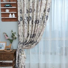 Tende Oscuranti In Cotone Nordico Con Stampa Floreale Per Soggiorno E Camera Da Letto