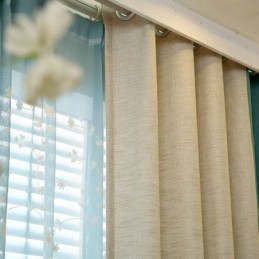Tenda In Stile Pastorale Europeo Su Misura, Tinta Unita, Con Cuciture Spesse