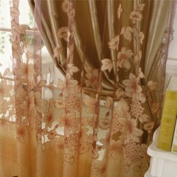Tenda Classica In Voile Su Misura, Pannello Per Tenda In Stile Country, Magnifico Ramo Di Fiori In Jacquard