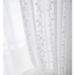 Tenda Trasparente In Voile Con Fiori In Pizzo Francese, Su Misura, Per Balcone, Soggiorno.