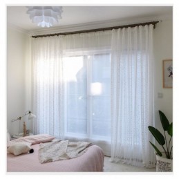 Tenda Trasparente In Voile Con Fiori In Pizzo Francese, Su Misura, Per Balcone, Soggiorno.