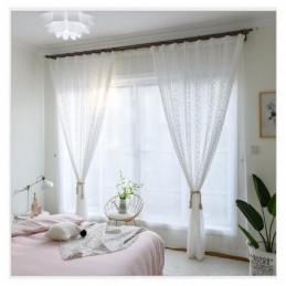 Tenda Trasparente In Voile Con Fiori In Pizzo Francese, Su Misura, Per Balcone, Soggiorno.