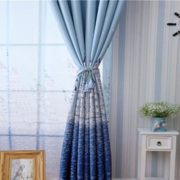 Tenda A Stampa Blu Con Motivo Castello, Su Misura, In Stile Nordico, Popolare, Per Camera Da Letto E Cameretta Dei Bambini.