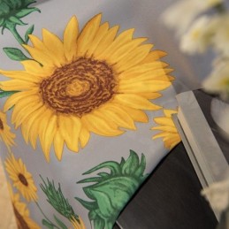 Tenda In Policotone Su Misura, Tende Semi-Oscuranti Stampate Con Girasoli Americani