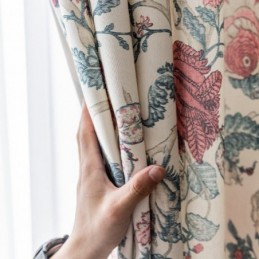 Tenda In Policotone Su Misura, Tende Oscuranti Con Stampa A Fiori Americani
