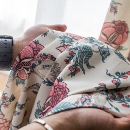 Tenda In Policotone Su Misura, Tende Oscuranti Con Stampa A Fiori Americani
