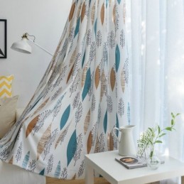 Tenda Oscurante A Contrasto Con Colori, Su Misura, Con Stampa A Foglie, Protezione Ambientale, Oscurante