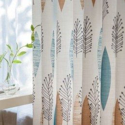 Tenda Oscurante A Contrasto Con Colori, Su Misura, Con Stampa A Foglie, Protezione Ambientale, Oscurante