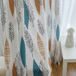 Tenda Oscurante A Contrasto Con Colori, Su Misura, Con Stampa A Foglie, Protezione Ambientale, Oscurante